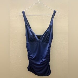 Women’s Elegant Navy Blue Swimdress by Shore Shapes Swimwear size 14 No Padding